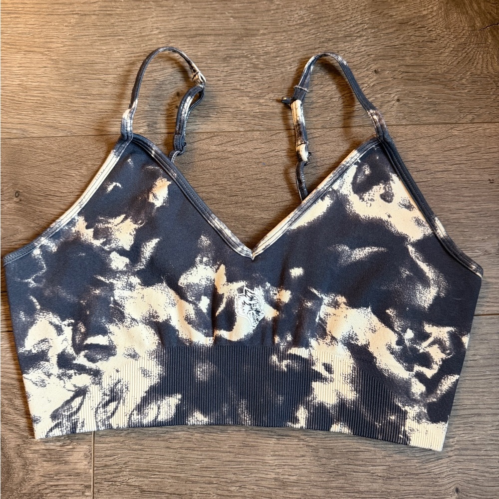 Darc Sport everson seamless sports bra storm blue/cream marble